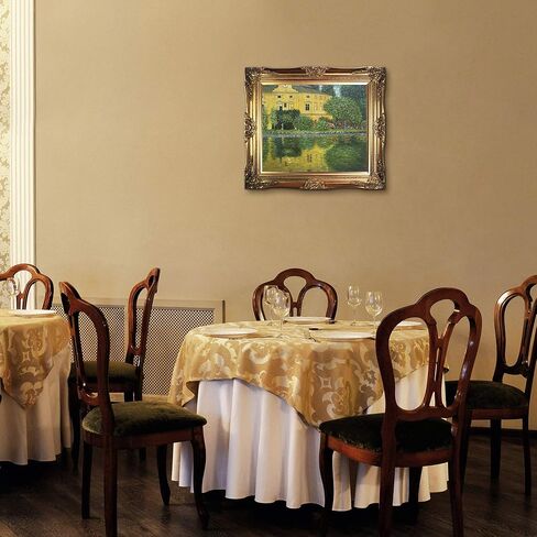 La Pastiche (Horizontal OverstockArt Schloss Kammer on Attersee بواسطة Gustav Klimt، زيت مطلي يدويًا بإطار ذهبي فيكتوري، 32 بوصة × 28 بوصة، متعدد الألوان in Kuwait