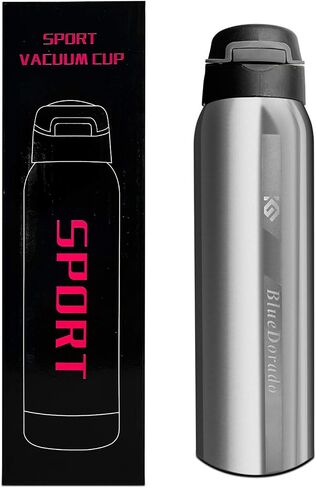 Bicycle Water Bottle, Vacuum Stainless Steel Cycling Water Bottle, Modern Double Walled Simple Thermo Mug, Insulated Bike Water Bottle with Straw Lid & Flex Cap, BPA-Free,18 Oz in Saudi Arabia