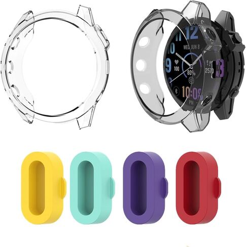 TPU Protective Case Compatible for Garmin Fenix 7s Pro and Garmin Epix Pro Gen 2 42 mm, Screen Protector Cases and Silicone Charging Dust Plug (Pack of 4+2) in Kuwait