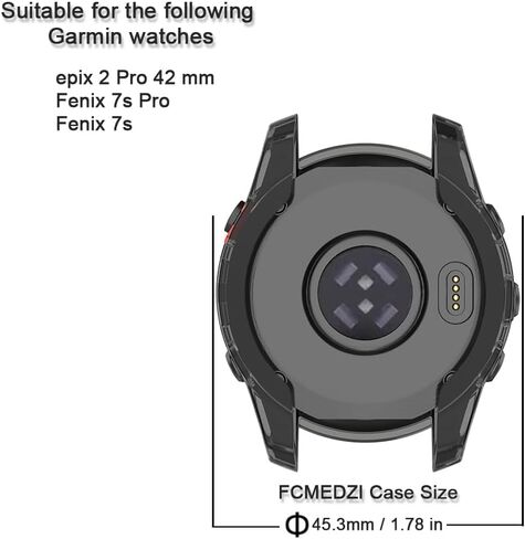 TPU Protective Case Compatible for Garmin Fenix 7s Pro and Garmin Epix Pro Gen 2 42 mm, Screen Protector Cases and Silicone Charging Dust Plug (Pack of 4+2) in Kuwait