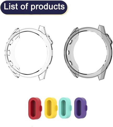 TPU Protective Case Compatible for Garmin Fenix 7s Pro and Garmin Epix Pro Gen 2 42 mm, Screen Protector Cases and Silicone Charging Dust Plug (Pack of 4+2) in Kuwait