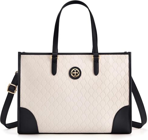 حقيبة كمبيوتر محمول من Missnine للنساء مقاس 15.6 بوصة من جلد البولي يوريثان المنقوش، حقيبة عمل احترافية، حقيبة كمبيوتر مصممة in Kuwait