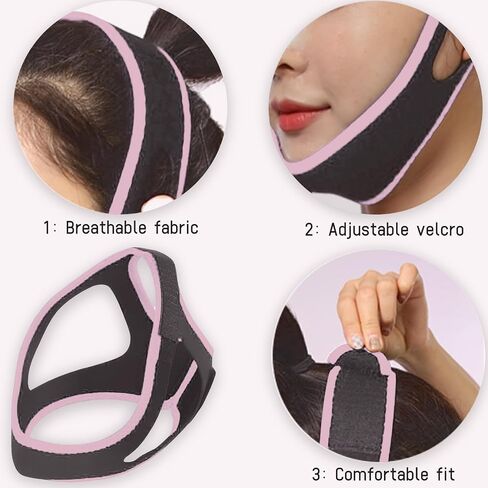 Anti Snoring Chin Strap,Anti Snoring Devices for Cpap Users,Adjustable and Breathable Chin Strap Effective Reduce Snoring for Men and Women (Light Blue) in Saudi Arabia