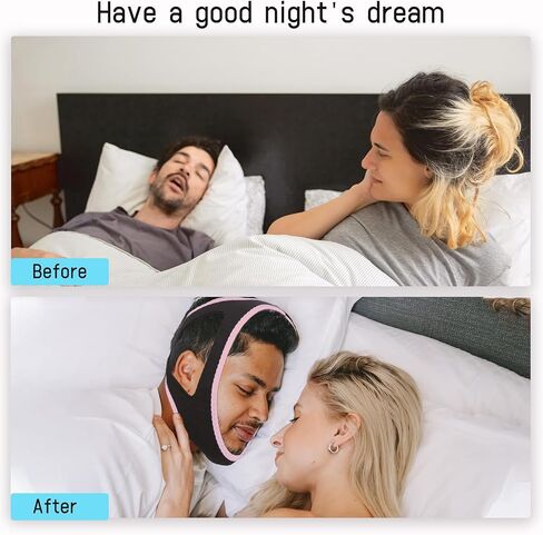 Anti Snoring Chin Strap,Anti Snoring Devices for Cpap Users,Adjustable and Breathable Chin Strap Effective Reduce Snoring for Men and Women (Light Blue) in Saudi Arabia