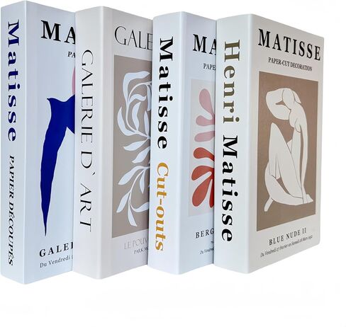 مجموعة كتب زخرفية مكونة من 4 - كتب ديكور منزلي بغلاف مقوى من Ediactcyl لعرض المزهريات المزخرفة وديكور بار المنزل والمكتب in Kuwait