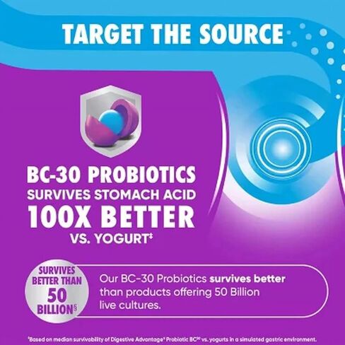 Advantage Probiotic Gummies for Digestive Health with Vitamin D, Daily Probiotics for Women & Men, Support for Occasional Bloating, Minor Abdominal Discomfort & Gut Health, Fruit Flavors 120 ct in Saudi Arabia