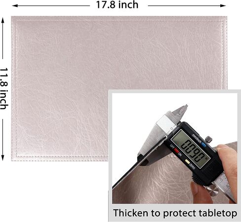 Waterproof PU Placemats, Faux Leather Dinging Table Mat, Set of 4, Easy to Wipe Off Scrub Vinyl Mat, Heat & Stain Resistant for Office Conference Table, Home Decor in Kuwait