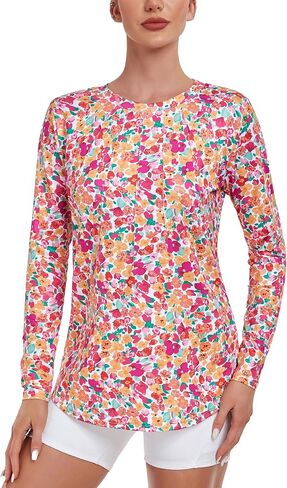Women Long Sleeve Shirts, Sport Workout Shirt Crewneck, Lightweight Quick Dry Hiking Athletic Tops in Saudi Arabia