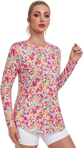 Women Long Sleeve Shirts, Sport Workout Shirt Crewneck, Lightweight Quick Dry Hiking Athletic Tops in Saudi Arabia