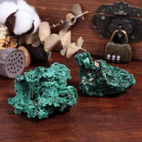 SUNYIK Natural Raw Malachite Crystal Cluster Stone, Healing Reiki Crystal Rocks Mineral Specimen for Home Decoration, 0.55lb in Saudi Arabia