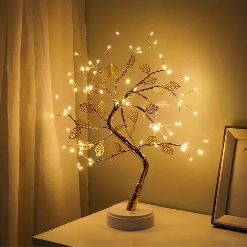 Tabletop Bonsai Tree Branch Light, 72/108 LED Wire String Lights with Touch Switch, USB/Battery Operated Artificial Tree Lamp for Bedroom, Desktop, Night Light, Gifts for Mom, Friends (108 LEDs) in Saudi Arabia
