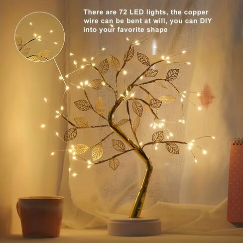 Tabletop Bonsai Tree Branch Light, 72/108 LED Wire String Lights with Touch Switch, USB/Battery Operated Artificial Tree Lamp for Bedroom, Desktop, Night Light, Gifts for Mom, Friends (108 LEDs) in Saudi Arabia