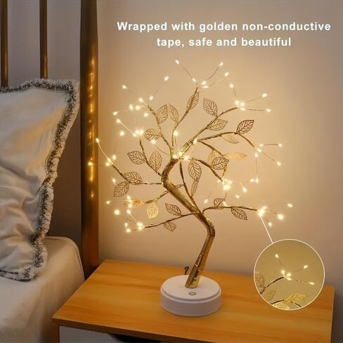 Tabletop Bonsai Tree Branch Light, 72/108 LED Wire String Lights with Touch Switch, USB/Battery Operated Artificial Tree Lamp for Bedroom, Desktop, Night Light, Gifts for Mom, Friends (108 LEDs) in Saudi Arabia