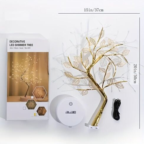 Tabletop Bonsai Tree Branch Light, 72/108 LED Wire String Lights with Touch Switch, USB/Battery Operated Artificial Tree Lamp for Bedroom, Desktop, Night Light, Gifts for Mom, Friends (108 LEDs) in Saudi Arabia