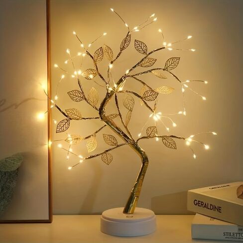 Tabletop Bonsai Tree Branch Light, 72/108 LED Wire String Lights with Touch Switch, USB/Battery Operated Artificial Tree Lamp for Bedroom, Desktop, Night Light, Gifts for Mom, Friends (108 LEDs) in Saudi Arabia