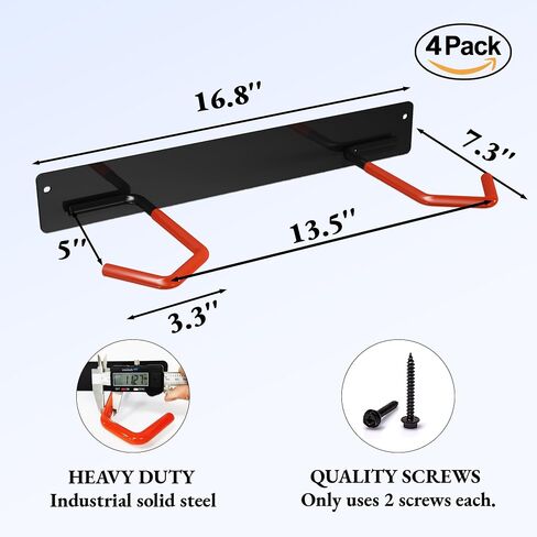 YYR Bike Wall Mount Storage Rack, Bike Hangers for Garage, Heavy Duty Indoor Bicycle Organizer Holds Up to 260 LBS, 4 Metal Bike Hooks in Saudi Arabia