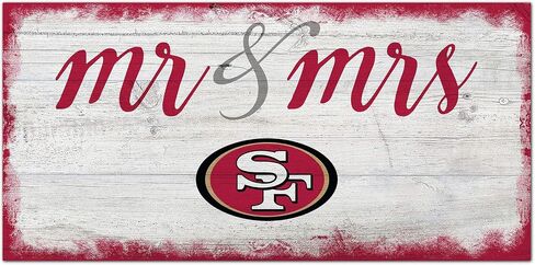 Fan Creations NFL San Francisco 49ers للجنسين San Francisco 49ers Script Mr & Mrs Sign، لون الفريق، 6 × 12، (N1074-SFF) in Saudi Arabia