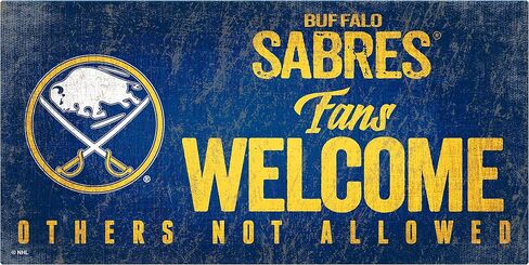 لافتة ترحيب لمحبي Buffalo Sabers للجنسين من NHL Buffalo Sabers، لون الفريق، 6 × 12 in Saudi Arabia