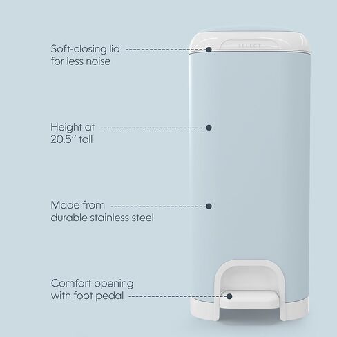 مجموعة هدايا Diaper Genie Select Pail Registry (أبيض) | مصنوع من معدن متين من الفولاذ المقاوم للصدأ | تتضمن 2 عبوات جامبو | يحمل 1620 حفاضة لحديثي الولادة in Saudi Arabia