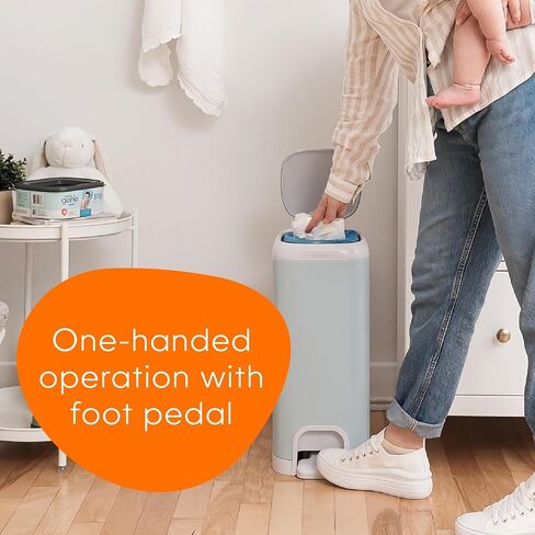 مجموعة هدايا Diaper Genie Select Pail Registry (أبيض) | مصنوع من معدن متين من الفولاذ المقاوم للصدأ | تتضمن 2 عبوات جامبو | يحمل 1620 حفاضة لحديثي الولادة in Saudi Arabia
