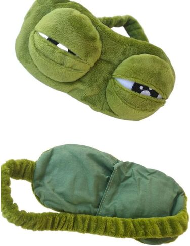 2 حزمة لطيف 3D قناع النوم العين الضفدع، مضحك لطيف الضفدع العين غطاء الغمامة للأطفال البالغين، لينة قناع النوم اييشادي للطائرة السفر اليوغا مكتب المفاجئة (الوردي والأخضر) in Kuwait