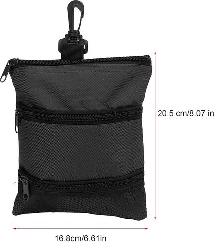 OUKENS Golf Tee Bag, 8 x 6.6in Cloth Golf Tee Pouch Portable Zipper Golf Ball Bag Multi Pocket Golf Tee Hand Bag with Clip for Men Women in Kuwait