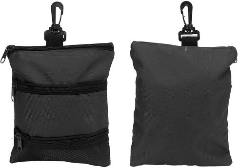 OUKENS Golf Tee Bag, 8 x 6.6in Cloth Golf Tee Pouch Portable Zipper Golf Ball Bag Multi Pocket Golf Tee Hand Bag with Clip for Men Women in Kuwait