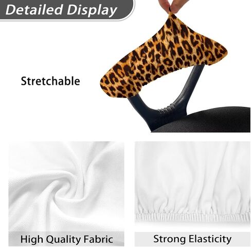 Brown Leopard Print 1 Pair Durable Office Chair Armrest Covers, Stain Resistant Nonslip Fabric Protect Cover for Computer Gaming Desk Rotating Chair Arms in Saudi Arabia