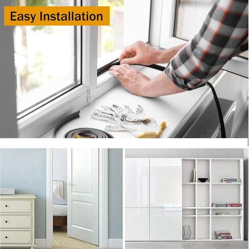 تجريد الطقس بعرض 0.28 بوصة × سمك 0.24 بوصة × طول 32.8 قدم مع دعامة لاصقة، فرشاة كومة اللباد تجريد الطقس لشريط إغلاق باب النافذة، رمادي in Kuwait