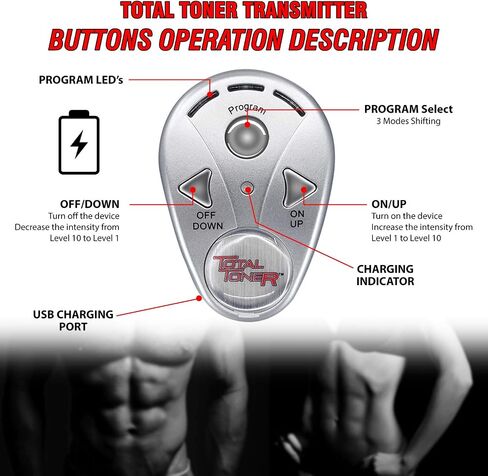 ABS Stimulator, EMS Abdominal Toning device, Rechargeable Wireless EMS Muscle Stimulator, FDA Cleared, Abs trainer, USB Charging, Muscle Pulse trainer, body, abdominal muscle toner in Saudi Arabia