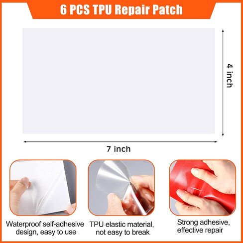 Inflatable Boat Repair Kit Include 9 PVC Patch, 6 TPU Repair Patch, 1 Maintenance Barrel, 1 Valve Wrench, 1 Brush and 5 Pcs 3g Glue, Rubber Boat Repair Patches Set for Inflatable Kayak in Saudi Arabia
