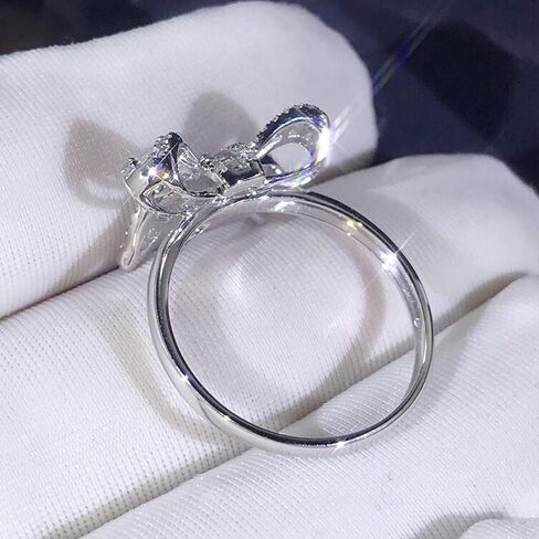 رو دولف مكعب زركونيا القوس خواتم للنساء الفضة مطلي Bowknot حلقة غير تشويه سباركلي تشيكوسلوفاكيا القوس خواتم الشريط خواتم الخطبة للسفر عصابات الزفاف هدايا مجوهرات للعرائس in Kuwait
