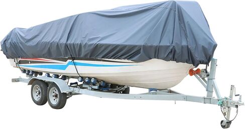 17-19FT 210D رمادي الثقيلة استبدال غطاء القارب القابل للقطر لقارب الصيد V-Hull V-Hull Tri-Hull Runabout Bass Boat Fish&Ski Pro-Style Bass Boat in Saudi Arabia