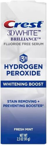 معجون أسنان كريست 3D وايت بريليانس، تعزيز تبييض الأسنان ببيروكسيد الهيدروجين، خالي من الفلورايد - 2.3 أونصة (65 جم) - عدد واحد in Kuwait
