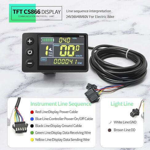 36V/48V 26A Brushless Controller Mini Colour LCD CS866 Display for Electric Bicycle Scooter Mountain Bike Parts in Saudi Arabia
