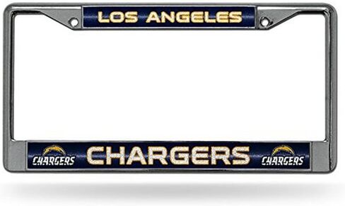 إطار لوحة ترخيص من الكروم اللامع من NFL Los Angeles Chargers مع لمسة لامعة in Saudi Arabia