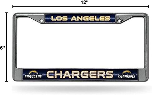 إطار لوحة ترخيص من الكروم اللامع من NFL Los Angeles Chargers مع لمسة لامعة in Saudi Arabia