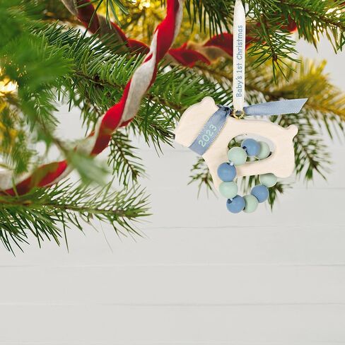Hallmark Keepsake Christmas Ornament 2024, Baby Girl's First Christmas Rocking Horse 2024, Wood, Baby Shower Gifts in Saudi Arabia