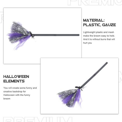 MAGICLULU 1Pc Halloween Witch Broom Plastic Witch Broomstick for Halloween in Saudi Arabia