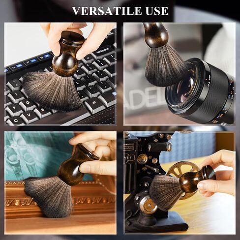 NiHome Vinyl Record Cleaning Brush, Anti-Static Soft LP Record Cleaner, Vinyl Dust Remover Brush with Ultra-Fine Fiber Bristles, Safe for Vinyl LP CD Album Care, Retro Design with Beech Wood Handle in Saudi Arabia
