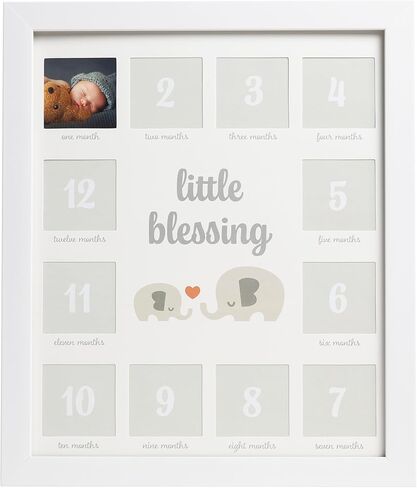 إطار صور Kate & Milo My First Year، إطار صورة Baby Milestone، ديكور حضانة تذكار لحديثي الولادة، هدية طفلة وطفل رضيع، You Are So Loved، أبيض in Kuwait