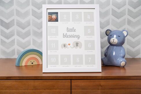 إطار صور Kate & Milo My First Year، إطار صورة Baby Milestone، ديكور حضانة تذكار لحديثي الولادة، هدية طفلة وطفل رضيع، You Are So Loved، أبيض in Kuwait