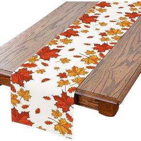 Fall Table Runner, 13 x 72 Inch Fall Runner for Table Watercolor LeavesFall Decorations Seasonal Fall Thanksgiving Holiday Decor for Indoor Outdoor Dining Table Decorations