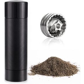Luvan Pepper Grinder Mill, Heavy Duty Aluminum Manual Pepper Mill, Professional Grade Pepper Grinder with Stainless Steel Blade and Adjustable Coarseness, Black Pepper Grinder Refillable Gift Set
