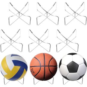 6 Pcs Basketball Stand Ball Stand Acrylic Display Stand Basketball Display Stand Football Stand Soccer Ball Stand Clear Ball Holder for Baseball Volleyball Rugby