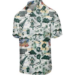 FOCO Michigan State Spartans NCAA Mens Thematic Stadium Print Button Up Shirt