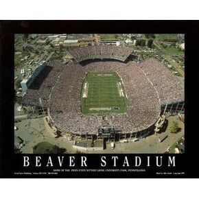 Framed Penn State Beaver Stadium - University Park Aerial Photograph Print