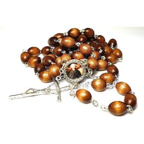 Relic Rosary 3rd Class of Saint Nicholas of Tolentino Patron of Animals; Babies; Boatmen; Souls in Purgatory, Philippines San Nicolás de Tolentino sacerdote, místico católico Italiano (Brown)