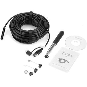 Endoscope, Fydun USB Endoscope 1pc Black 15-Meter USB Endoscope with 2-Megapixel Waterproof Camera for Pipe Car Inspection