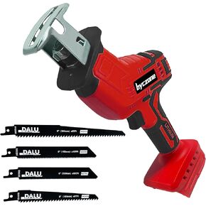 Reciprocating Saw Compatible with Milwaukee M18 18V Battery, Cordless Recipro Saw Sawzall, 0-3500SPM Variable Speed, Tool-free Blade Change, 4 Saw Blades Kit for Wood/Metal/PVC Cutting, Bare Tool
